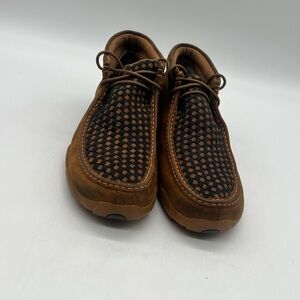 Twisted X Men's Sz 13 Brown Oiled Leather Saddle Chukka Driving Moc Boots Shoes.